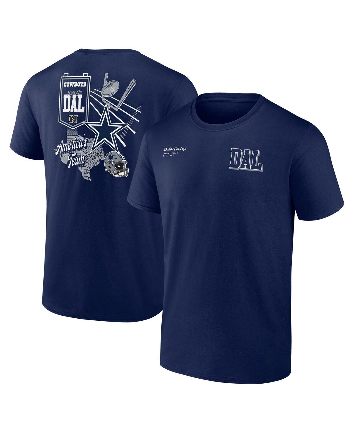 Branded Men's Navy Dallas Cowboys Split Zone T-Shirt - Ath Navy