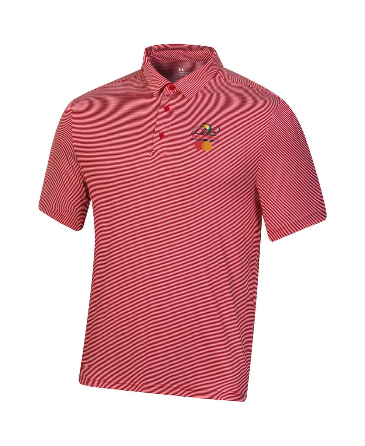 Shop Under Armour Men's Red Arnold Palmer Invitational T2 Green Bridge Stripe Polo