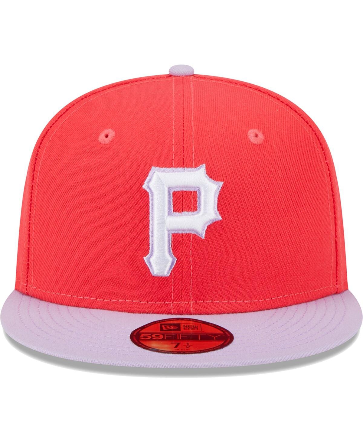 NEW ERA MEN'S RED/LAVENDER PITTSBURGH PIRATES SPRING COLOR TWO-TONE 59FIFTY FITTED HAT 