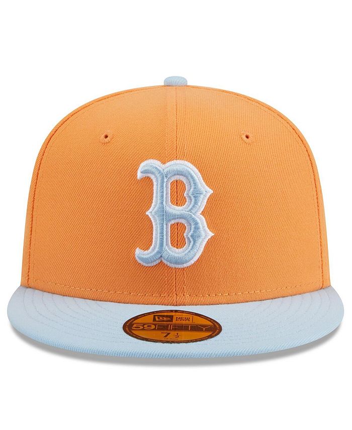 New Era Men's Orange/Light Blue Boston Red Sox Spring Color Basic TwoTone 59Fifty Fitted Hat