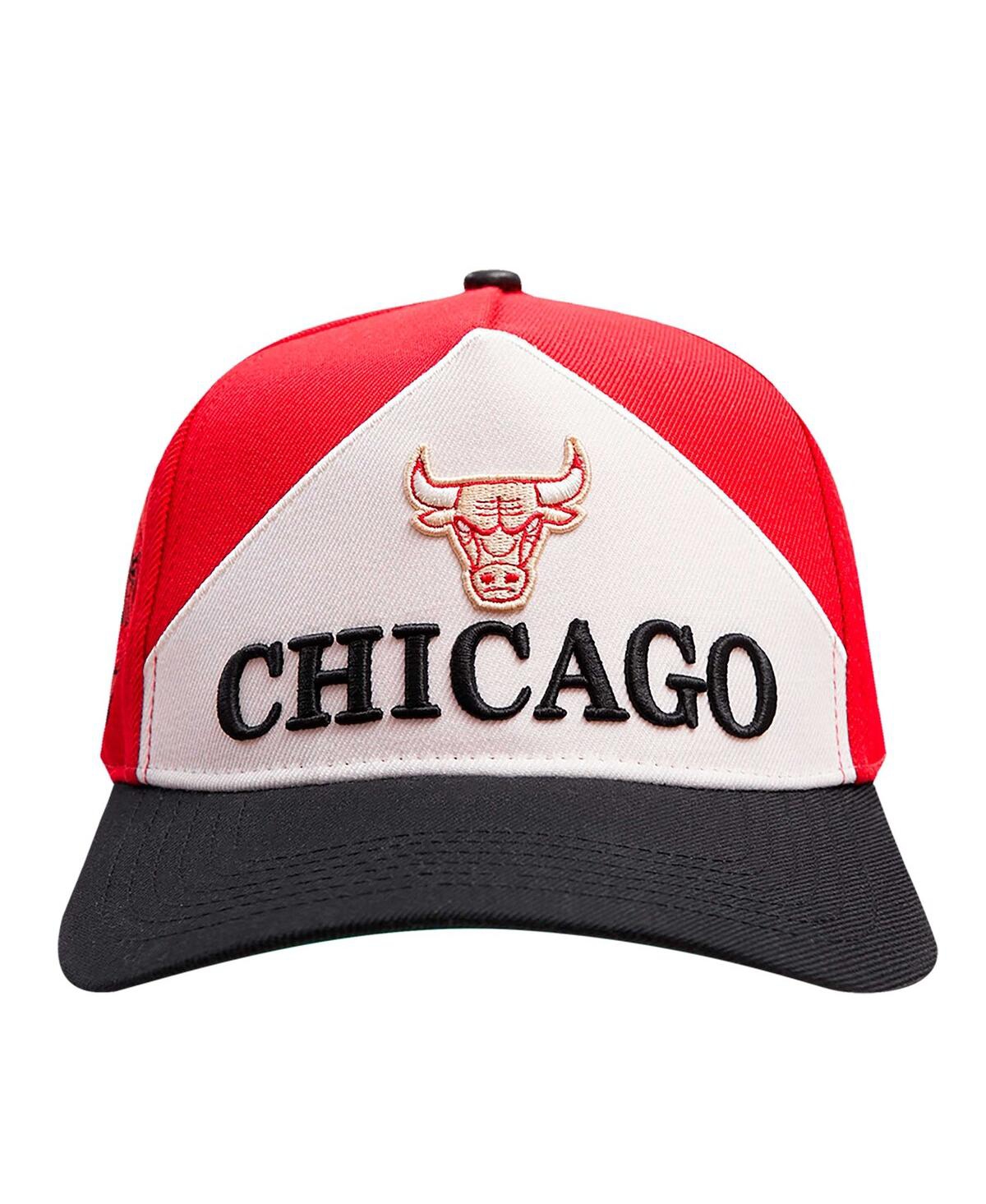 Shop Pro Standard Men's Red/black Chicago Bulls Pinch Chevron Adjustable Hat In Red Black