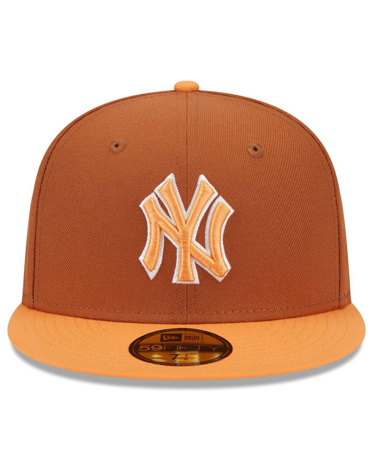 New Era Men's Brown/Orange New York Yankees Spring Color Basic Two-Tone 59fifty Fitted Hat