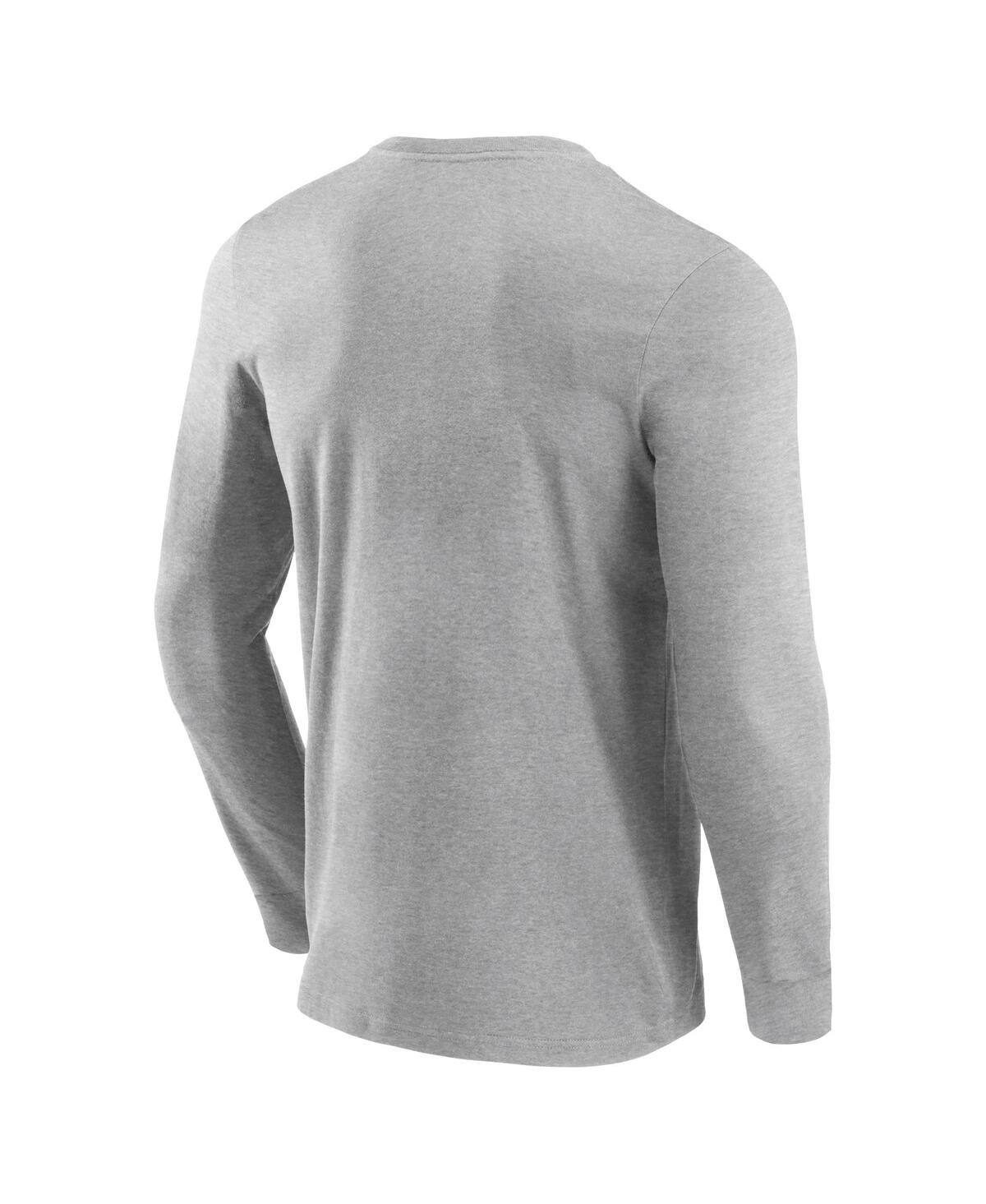 Shop Fanatics Branded Men's Heather Gray Paris 2024 Bold Stripe Long Sleeve T-shirt