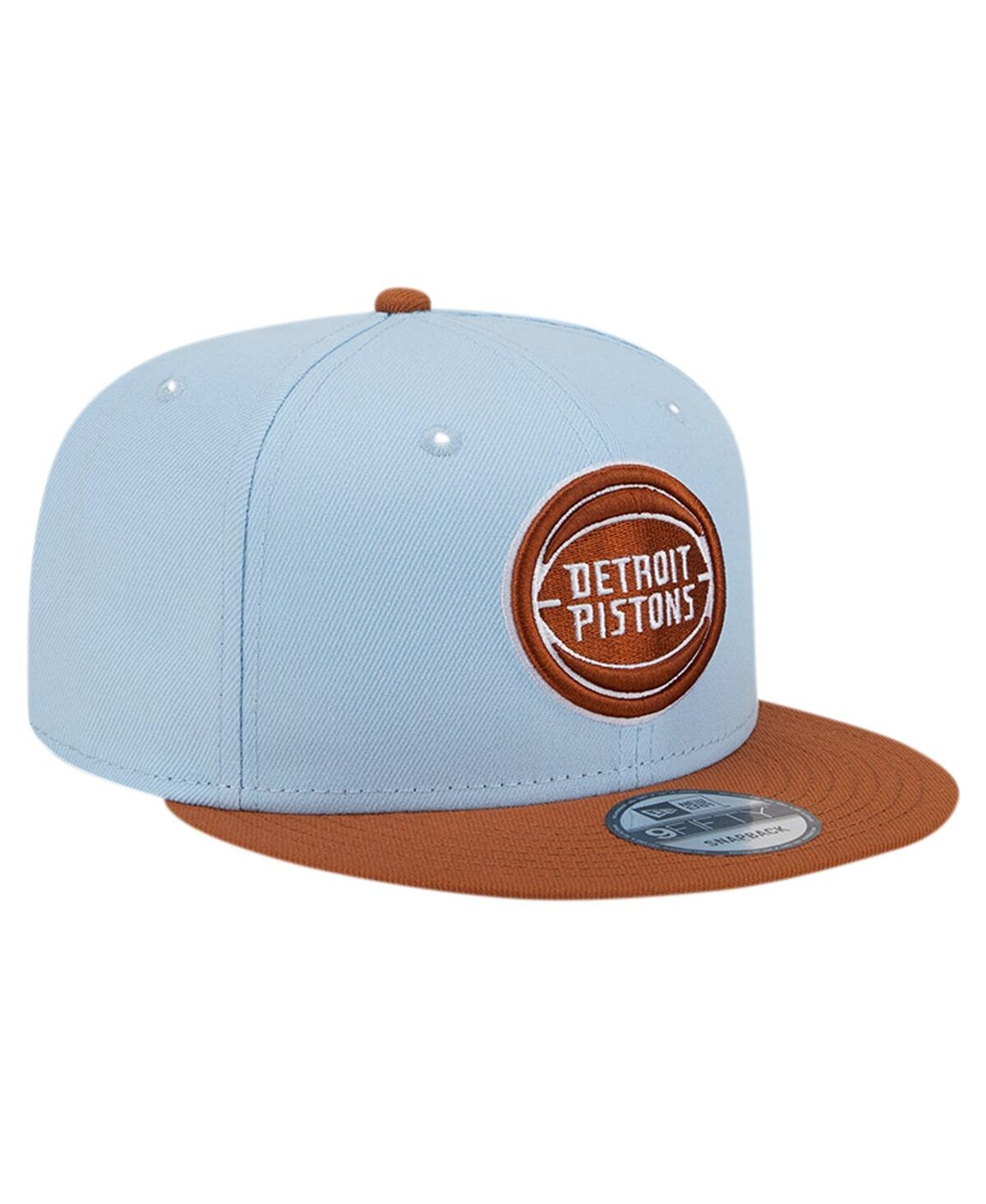 New Era Men'sBrown Detroit Pistons 2-Tone Color Pack 9fifty Snapback Hat - Light Blue