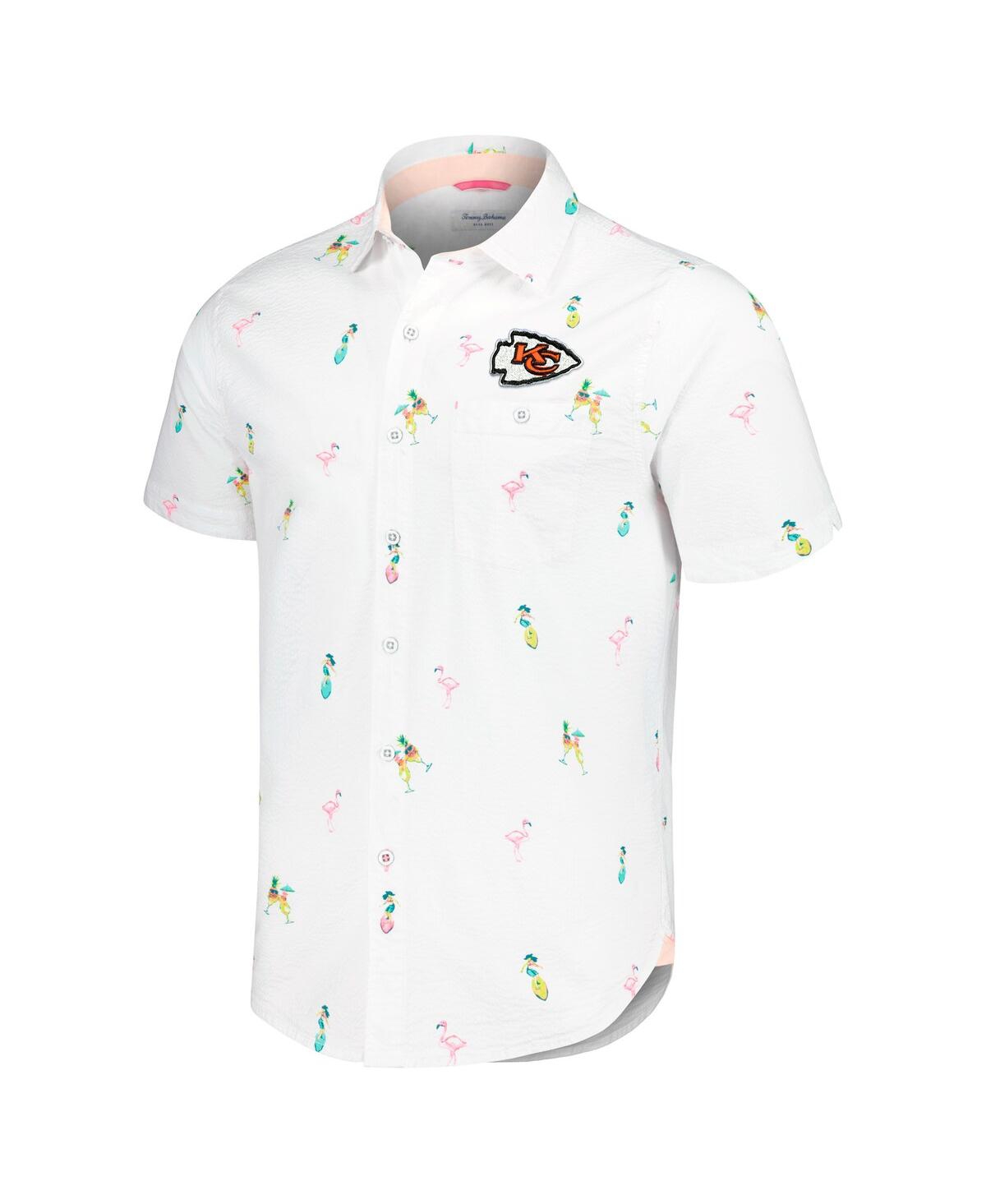 Tommy Bahama White Kansas City Chiefs Nova Wave Flocktail Button-up Shirt In White