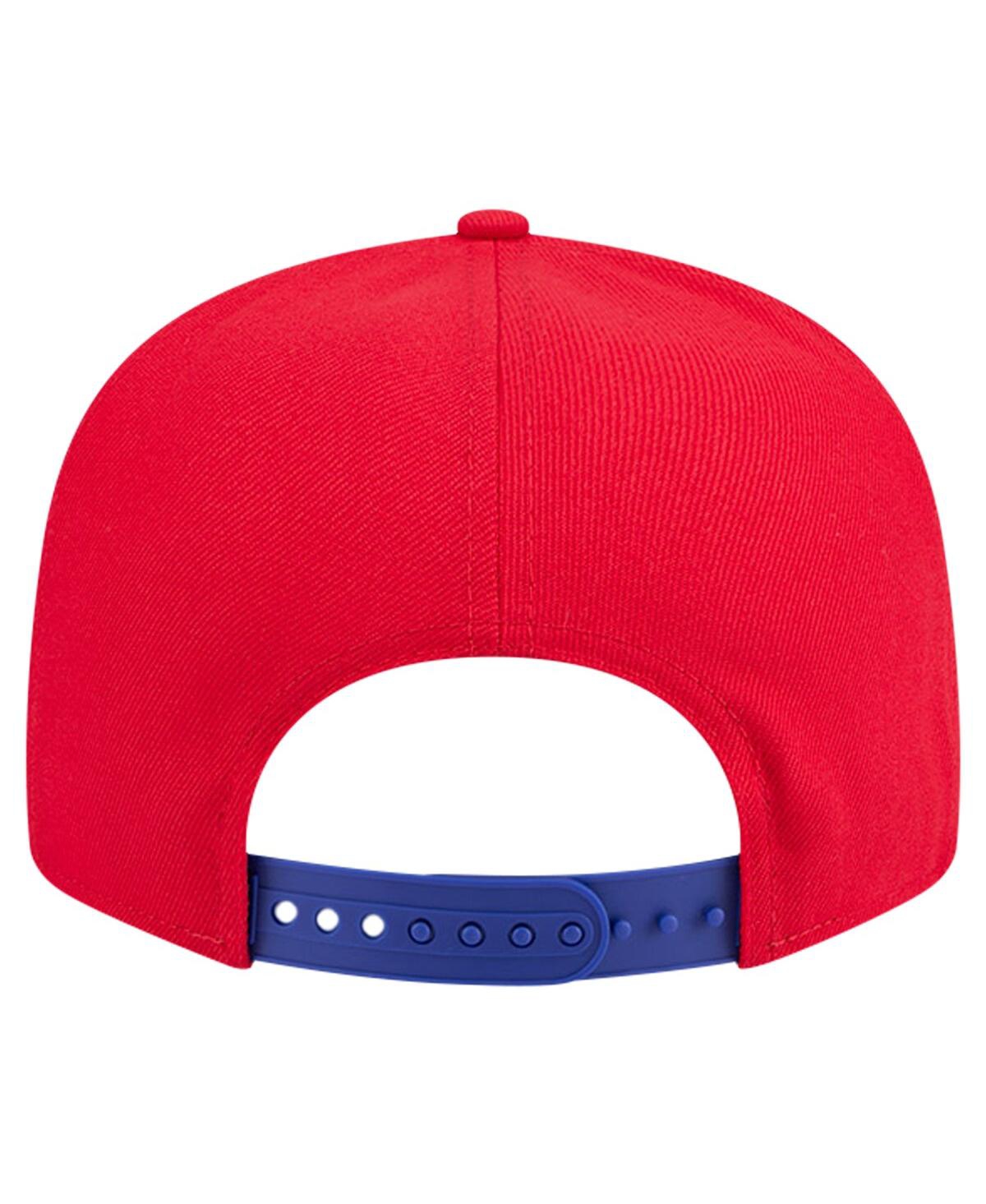 Shop New Era Men's White/blue Detroit Pistons Throwback Gradient Tech Font 9fifty Snapback Hat In White Blue