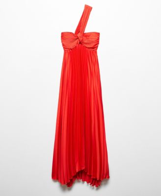 Mango Women's Asymmetrical Pleated Dress - Macy's