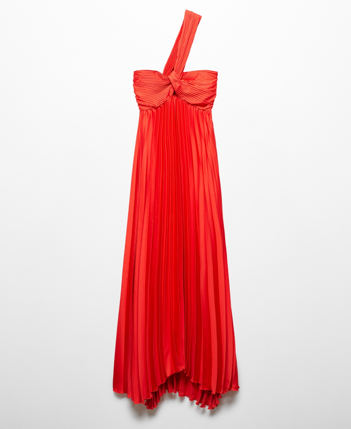 Shop Mango Women's Asymmetrical Pleated Dress In Red