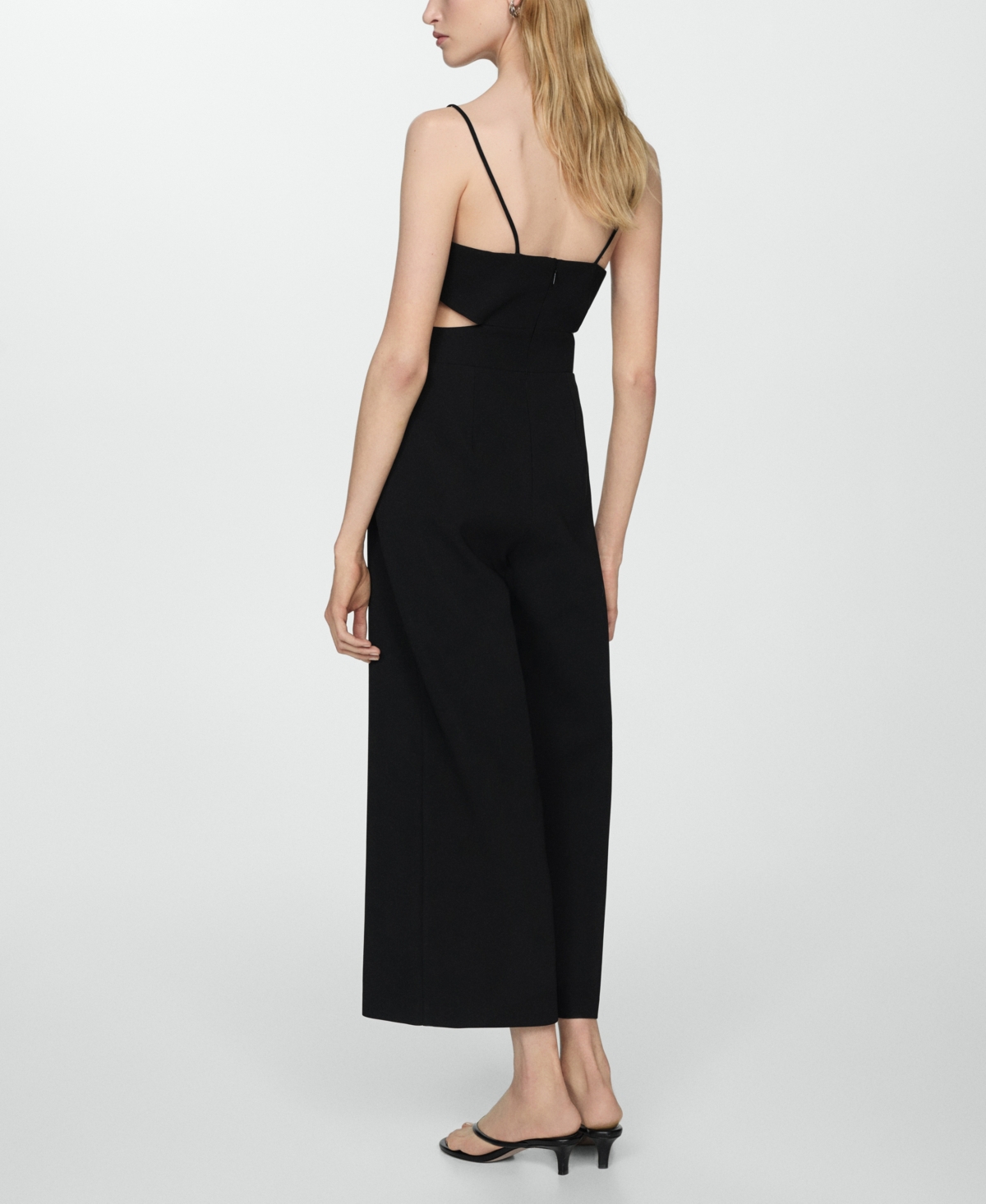 Shop Mango Women's Side Slits Detail Strap Jumpsuit In Black