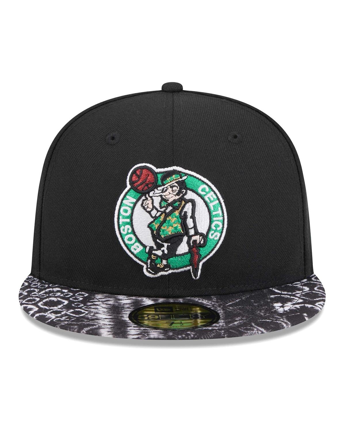 New Era Men'sBoston Celtics Coral Reef Visor 59Fifty Fitted Hat - Black