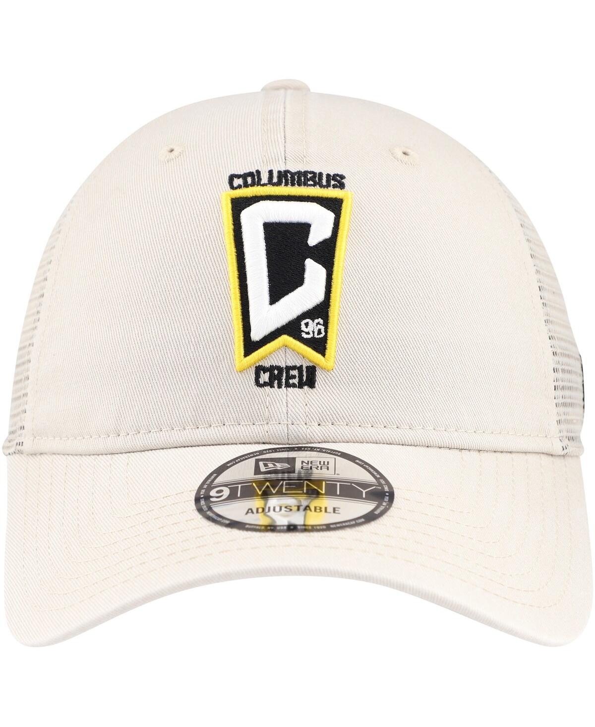 Shop New Era Men's Tan Columbus Crew Game Day 9twenty Adjustable Trucker Hat