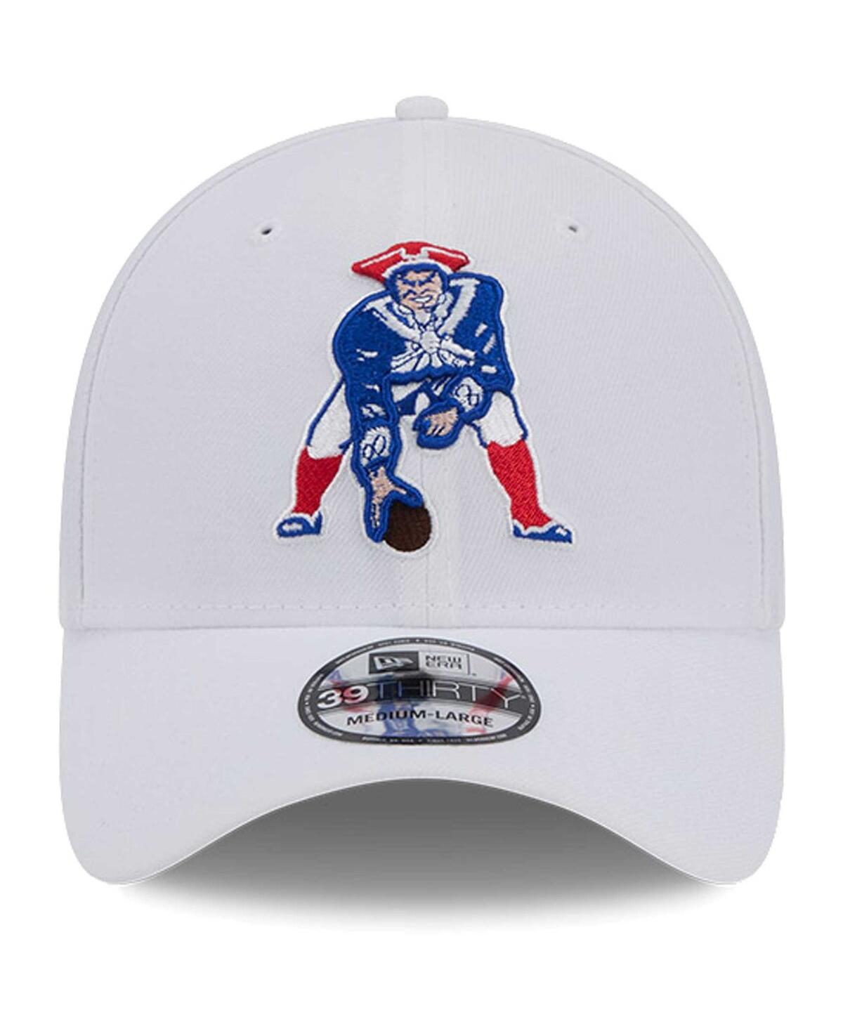 New Era Men's White England Patriots Throwback 39Thirty Flex Hat
