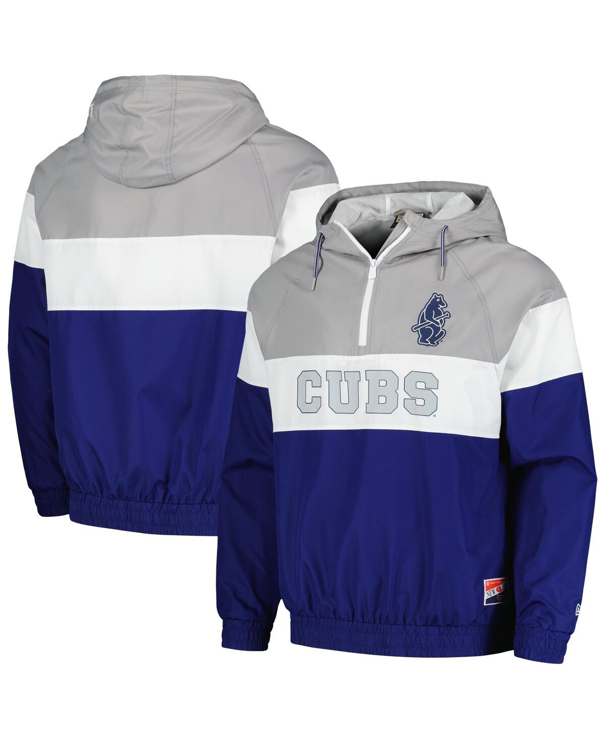 Shop New Era Men's Royal Chicago Cubs Ripstop Raglan Quarter-zip Hoodie Windbreaker Jacket