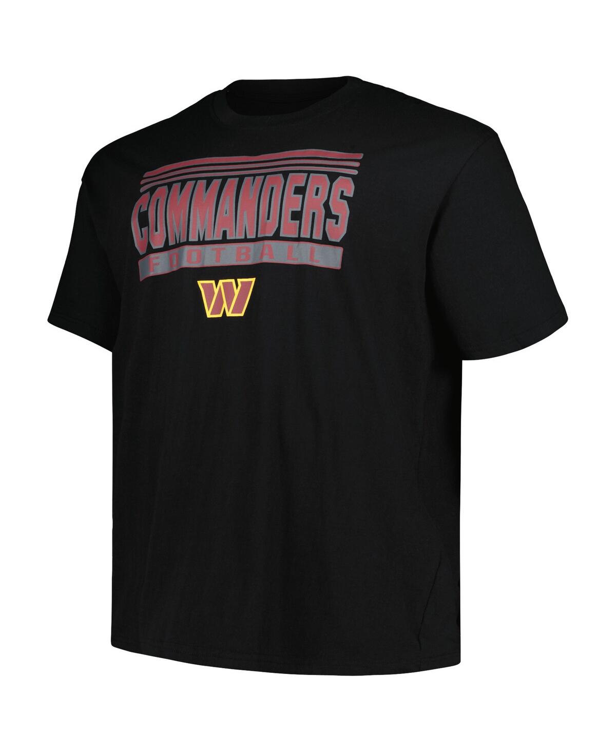 FANATICS BRANDED MEN'S BLACK WASHINGTON COMMANDERS BIG TALL POP T-SHIRT 