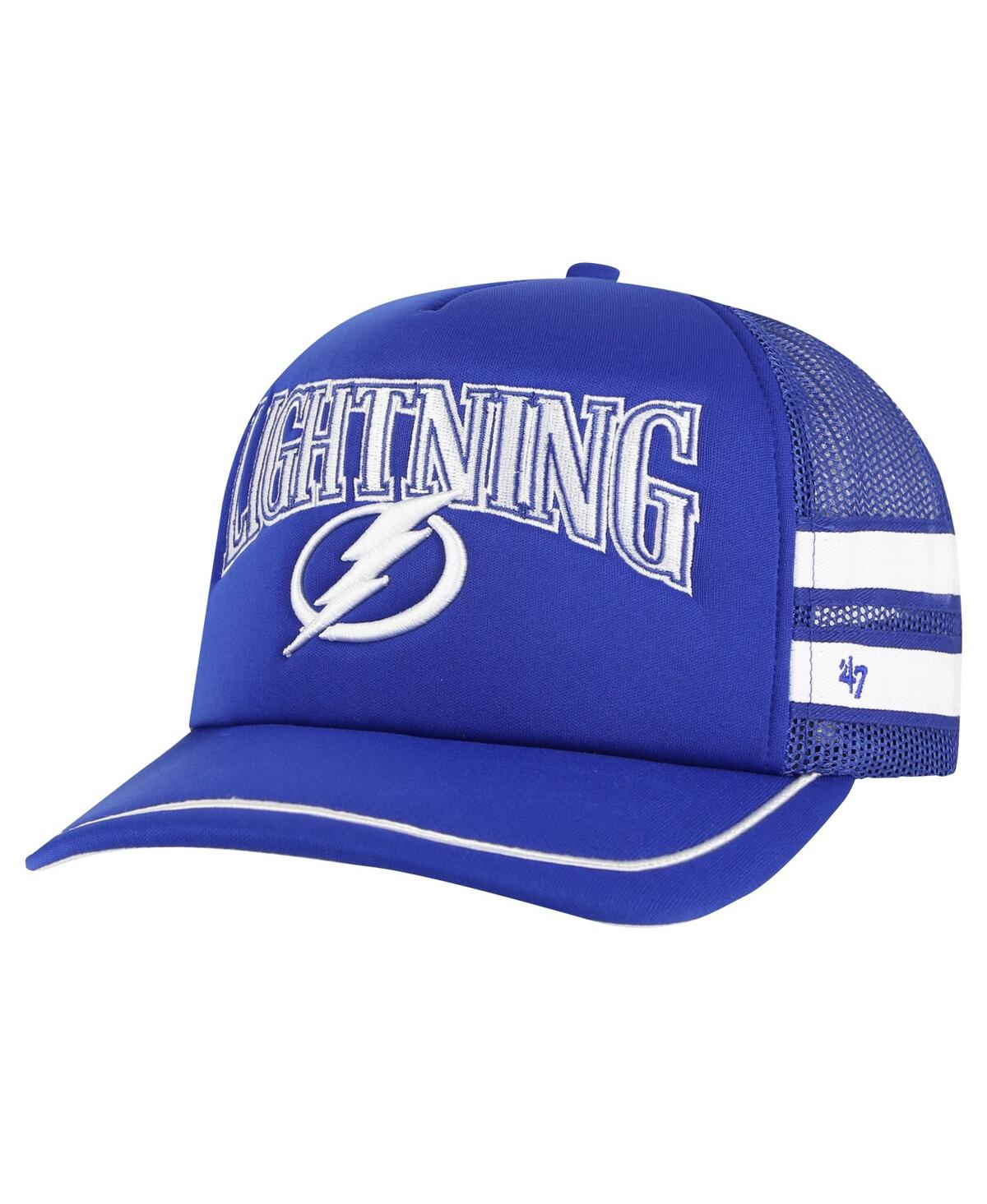 47 Brand Men's Blue Tampa Bay Lightning Sideband Stripes Trucker Snapback Hat - Blue