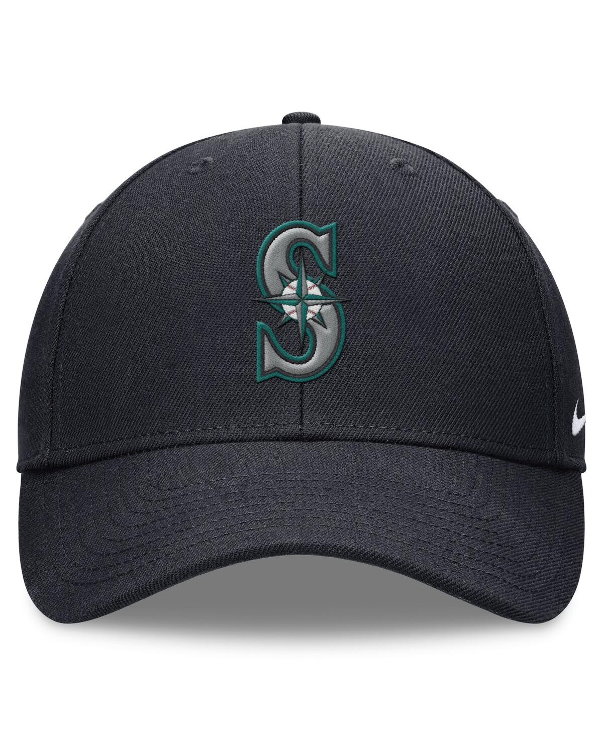 Nike Men's Navy Seattle Mariners Evergreen Club Performance Adjustable Hat In Pitblu,pb