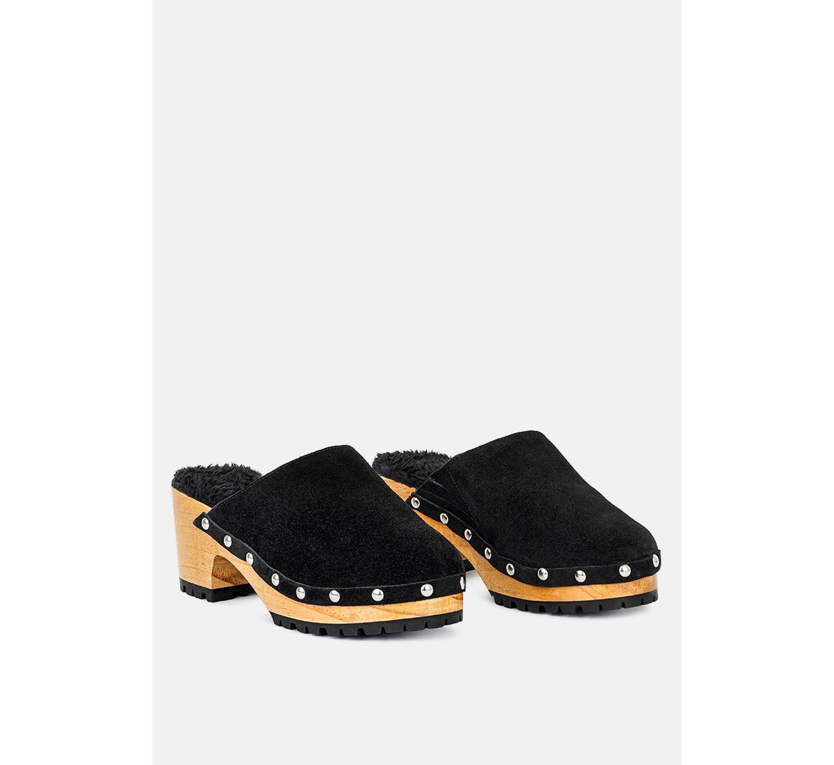 Tulley Womens Suede Clogs Mules