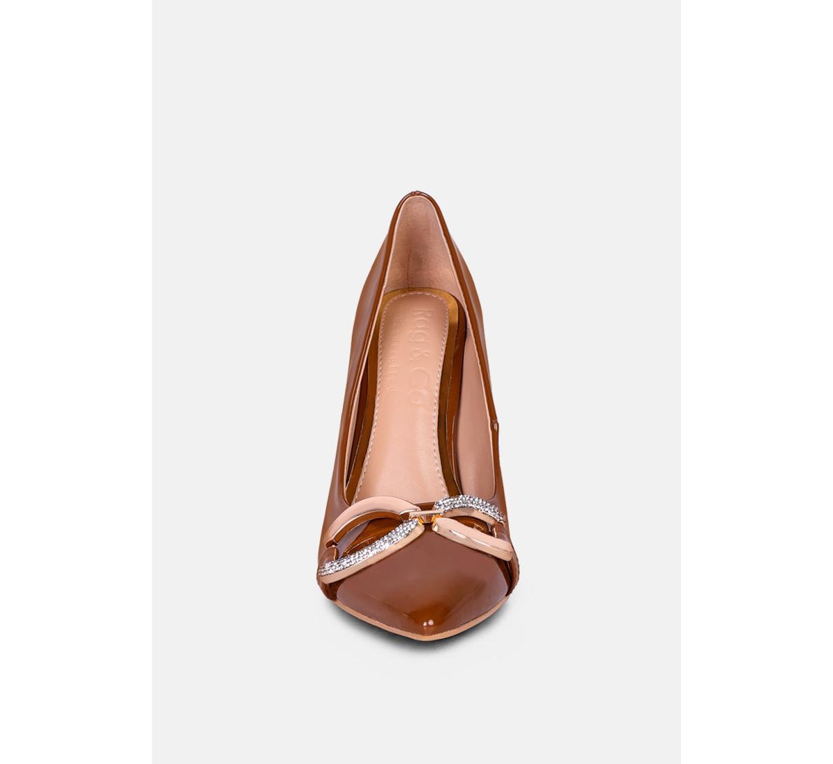 Rag & Co Cocktail Womens Buckle Embellished Stiletto Pump Shoes