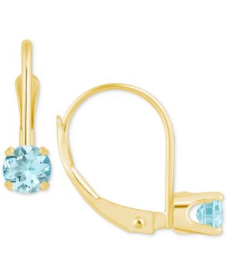 Amethyst Solitaire Leverback Earrings (1/2 ct. t.w.) in 14k Gold (Also in Additional Gemstones)