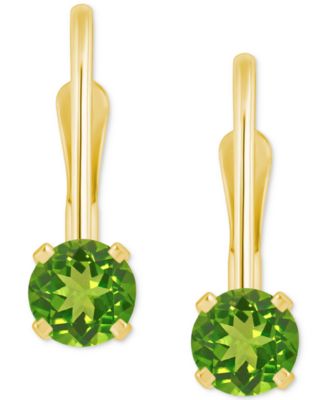 Amethyst Solitaire Leverback Earrings (1/2 ct. t.w.) in 14k Gold (Also in Additional Gemstones)