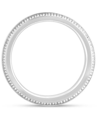 Men's Diamond Border Textured Eternity Band (1 ct. t.w.) in 10k White, Yellow or Rose Gold