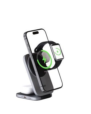 LC-MC312 MagFusion Z Qi2 Mfw Certified 3-in-1 15W Foldable Magnetic Fast Wireless Charging Station 1.5ft USB C-C Cable Included