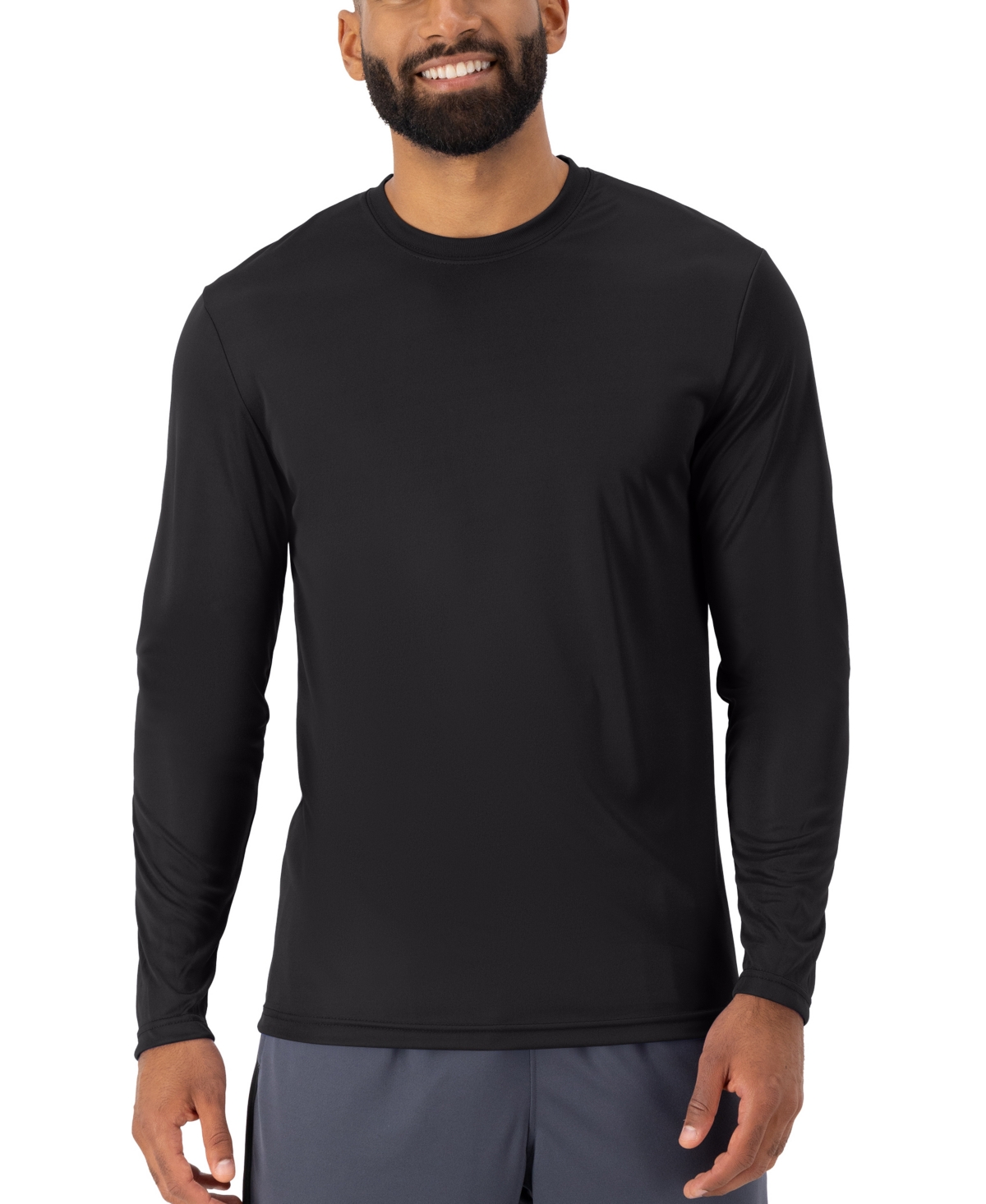 Shop Hanes Sport Men's Cool Dri Performance Long Sleeve T-shirt, 2-pack In Black