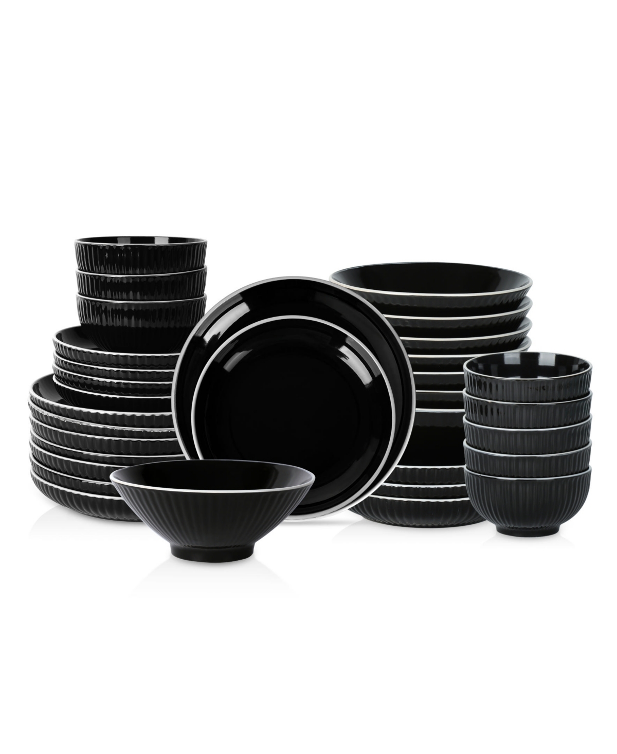 Lustra Stoneware 32 Pc. Set, Service for 8 - Teal