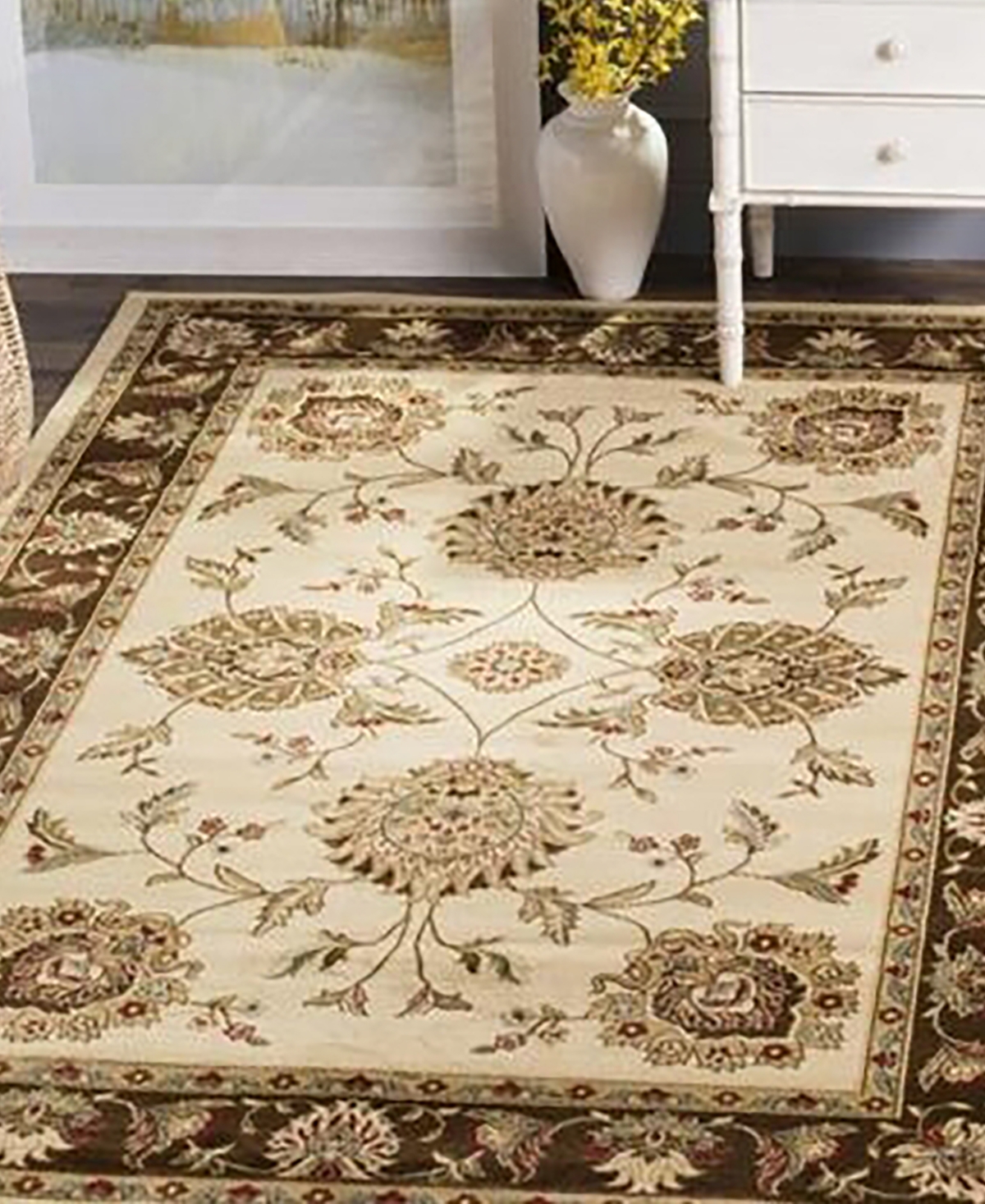 Safavieh Lyndhurst LNH555and Brown Area Rug - Ivory