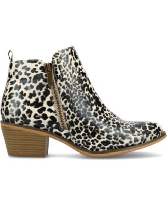 Women's Rebel Size Zipper Stacked Heel Booties