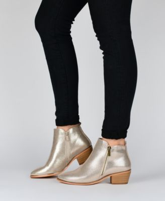 Women's Rebel Size Zipper Stacked Heel Booties