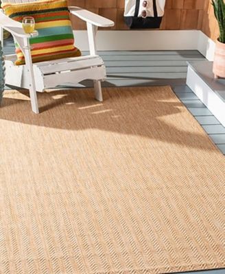 Courtyard CY8022 Natural and Cream 5'3" x 7'7" Sisal Weave Outdoor Area Rug