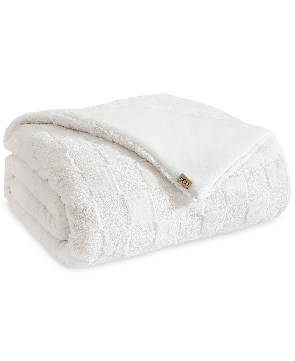 Ugg Closeout!  Quad Plush Tonal Check 2-pc. Comforter Set, Twin/twin Xl In Snow