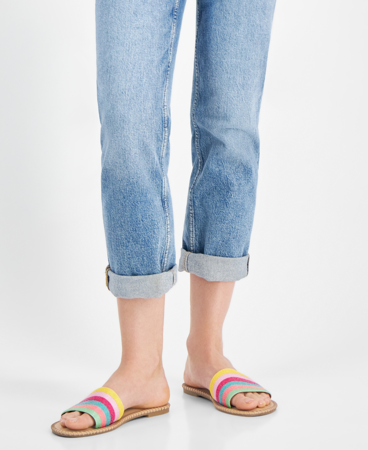 On 34th Women's Mavise Beaded Flat Sandals, Created For Macy's In Stripe Multi Beaded