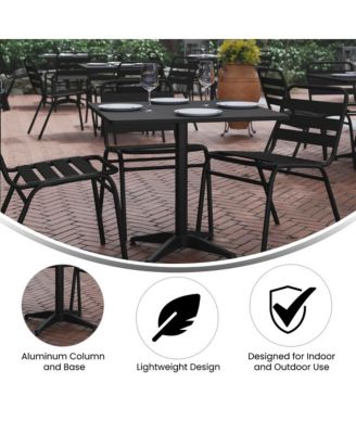 31.5'' Square Aluminum Indoor-Outdoor Table With Base