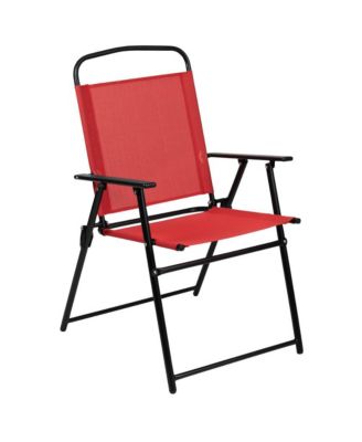 6 Piece Patio Garden Set With Table, Umbrella And 4 Folding Chairs