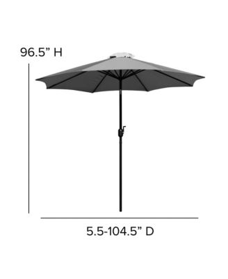 Chara 7 Piece Dining Set With Umbrella & Base - Steel Framed Table With Umbrella Hole & 4 Club Chairs