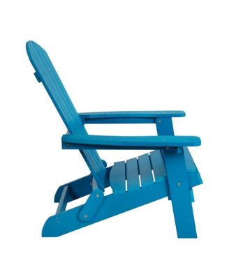 Set Of 2 Riviera Poly Resin Folding Adirondack Lounge Chair - All-Weather Indoor/Outdoor Patio Chair