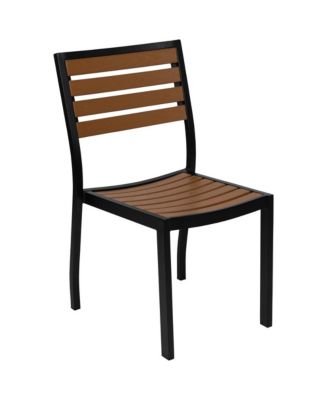 Kersey 3 Piece Patio Table And Chairs Set Faux Wood And Metal Indoor/Outdoor Table And Chairs With All-Weather Purpose