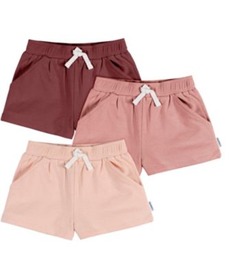 Toddler & Baby Girls Knit Shorts, 3-Pack