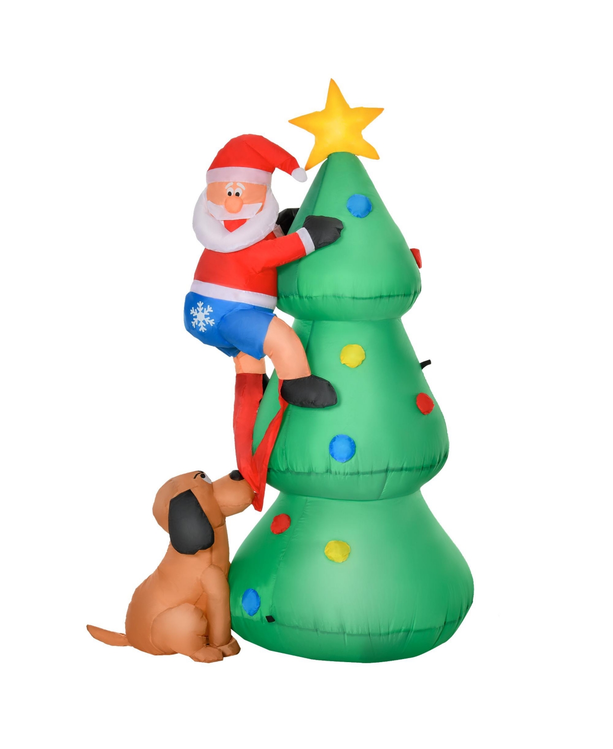 Homcom Christmas Outdoor Santa Claus & Tree Yard Inflatable Led Holiday Decoration