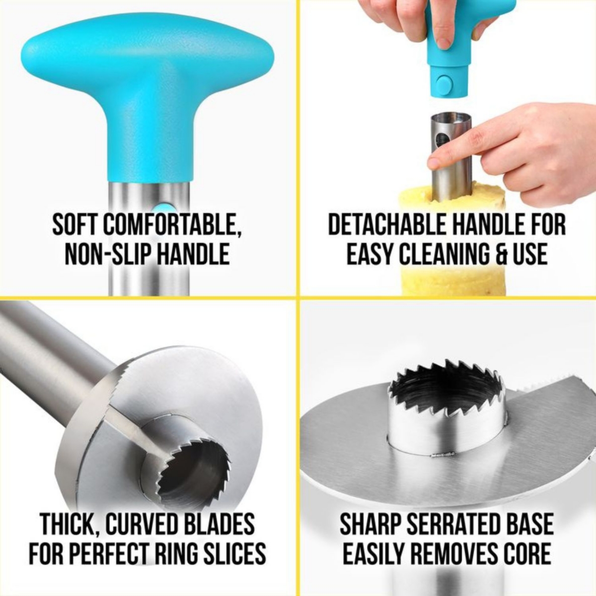 Zulay Kitchen Pineapple Corer and Slicer Tool - Stainless Steel Pineapple Cutter for Easy Core Removal & Slicing
