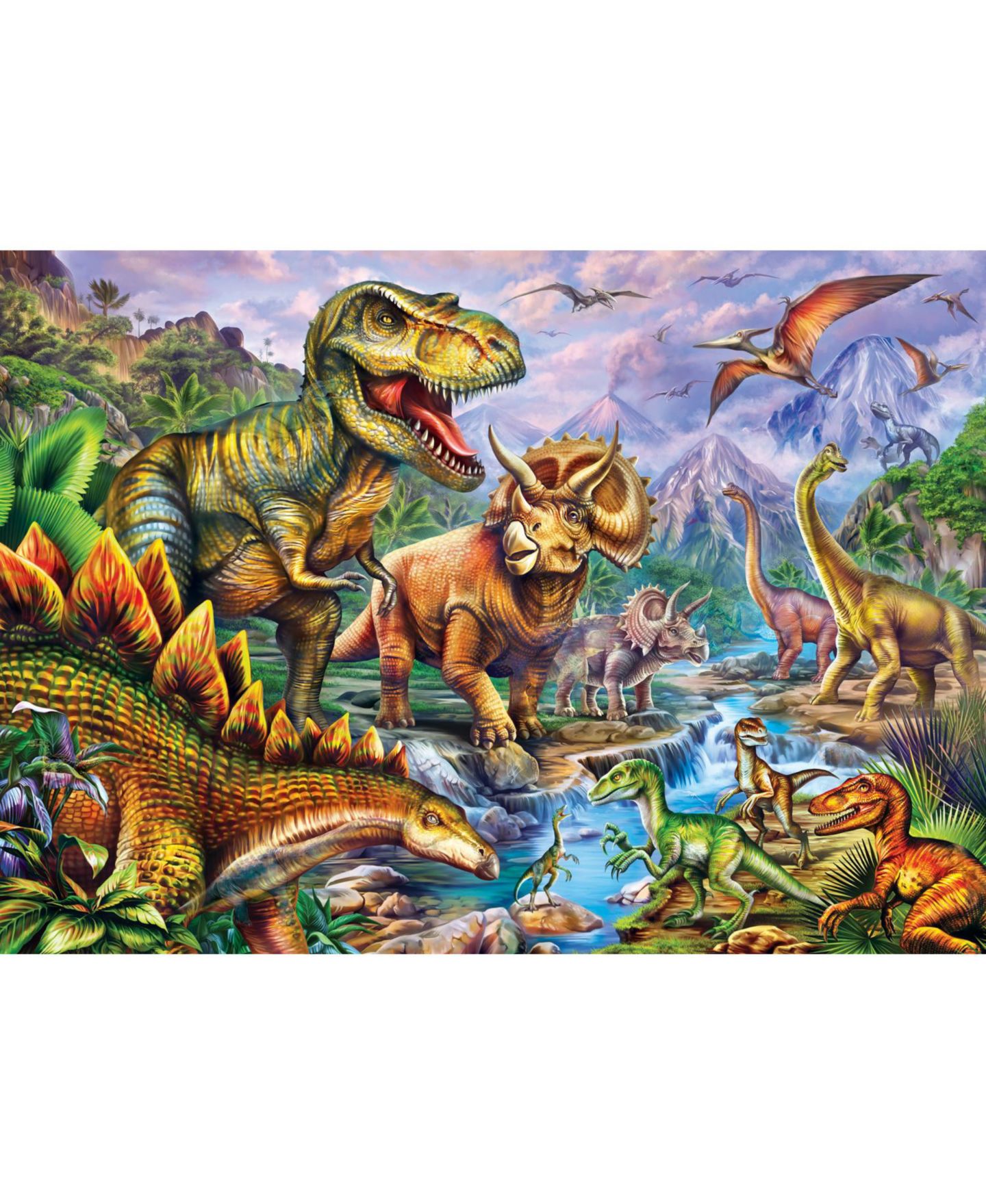 Детский пазл MasterPieces Puzzles Dinosaur Valley Hidden Images Glow-in-the-Dark 500-Piece Jigsaw Puzzle, от 14 лет, цвет: Разноцветный — фото 3