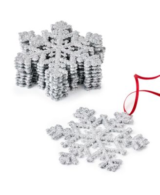 Holiday Lane - Northern Holiday Silver-Tone Snowflakes, Set of 10