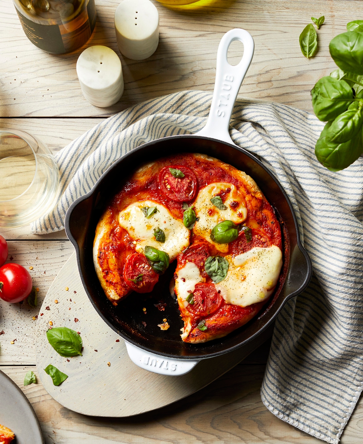 Staub Cast Iron 8.5 Traditional Deep Skillet In White