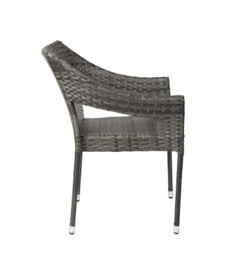 Embry All-Weather Indoor/Outdoor Stacking Patio Dining Chairs With Steel Frame And Weather Resistant Pe Rattan