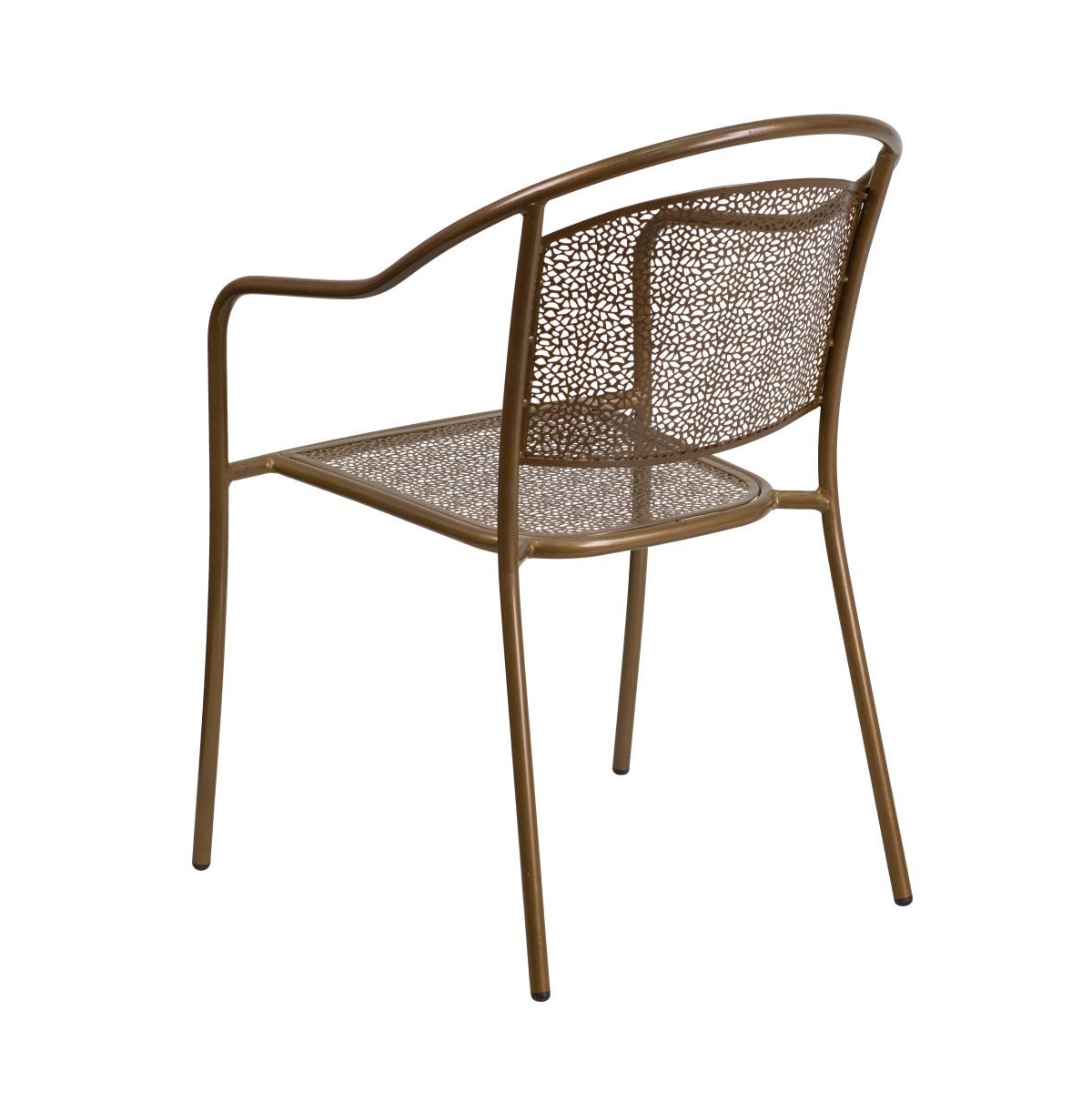 Emma+Oliver Commercial Grade 5 Pack Indoor-Outdoor Steel Patio Arm Chair With Round Back