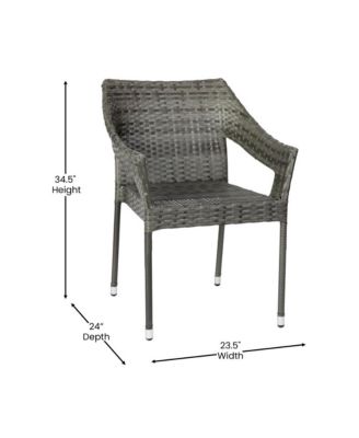 Embry All-Weather Indoor/Outdoor Stacking Patio Dining Chairs With Steel Frame And Weather Resistant Pe Rattan