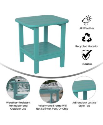 Nassau 2-Tier Adirondack Side Table, All-Weather Hdpe Indoor/Outdoor Accent Table