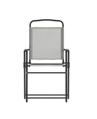 Munroe Set Of 4 Textilene Folding Sling Style Patio Chairs With Armrests